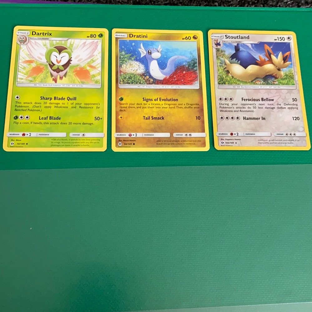Three Pokémon Cards